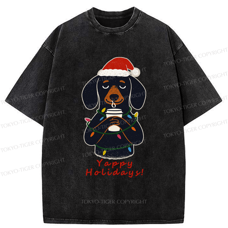Kyoto-Lion Yappy Holidays Washed T-Shirt