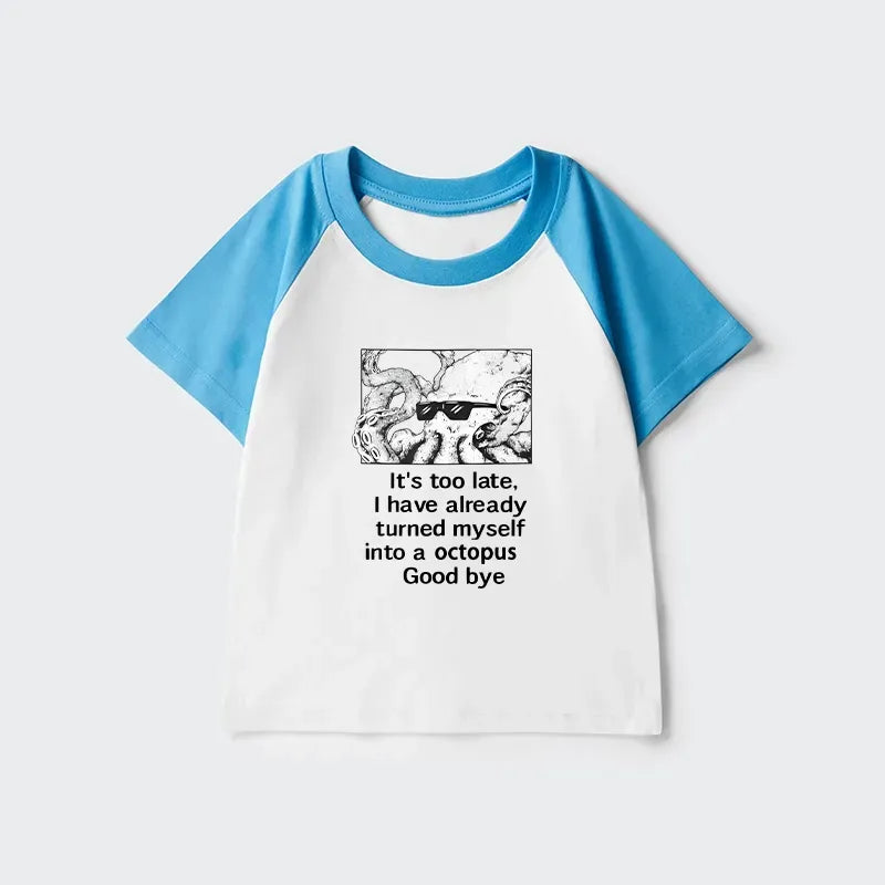 Japanese Octopus Meme Kids Raglan T-Shirt