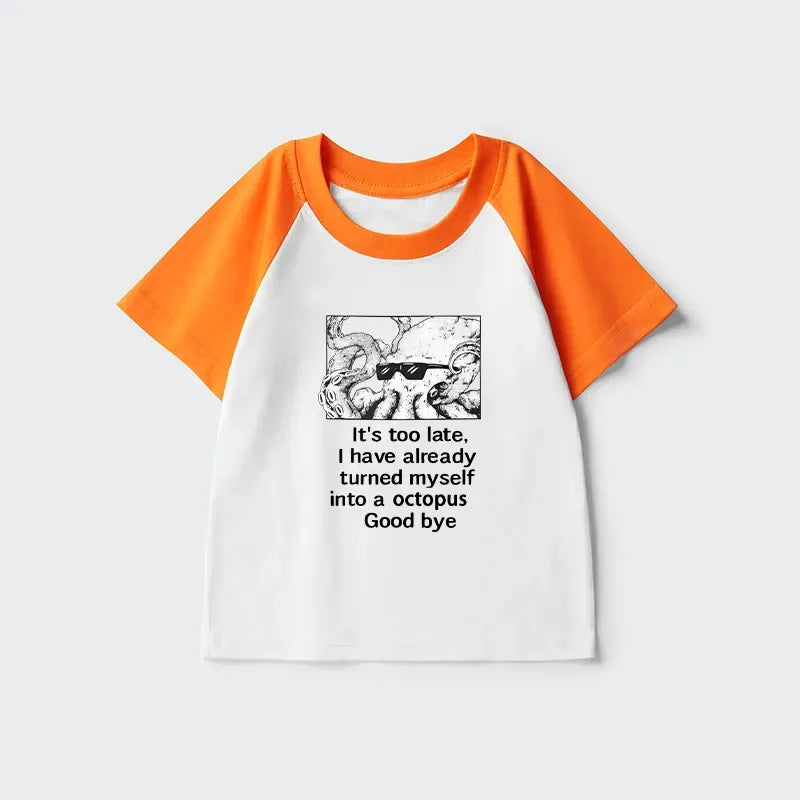 Japanese Octopus Meme Kids Raglan T-Shirt