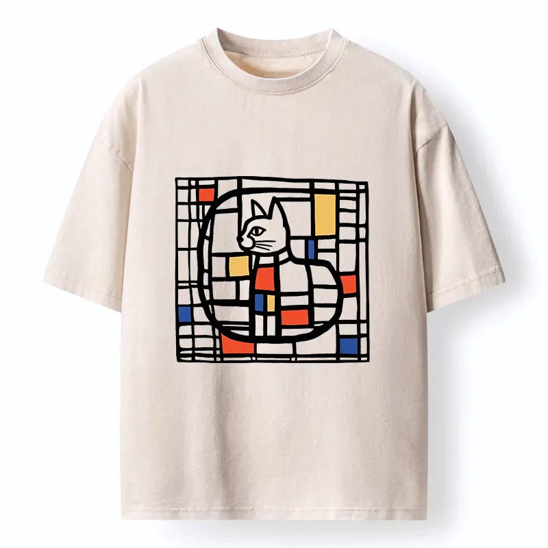 Japanese washed cat t-shirt