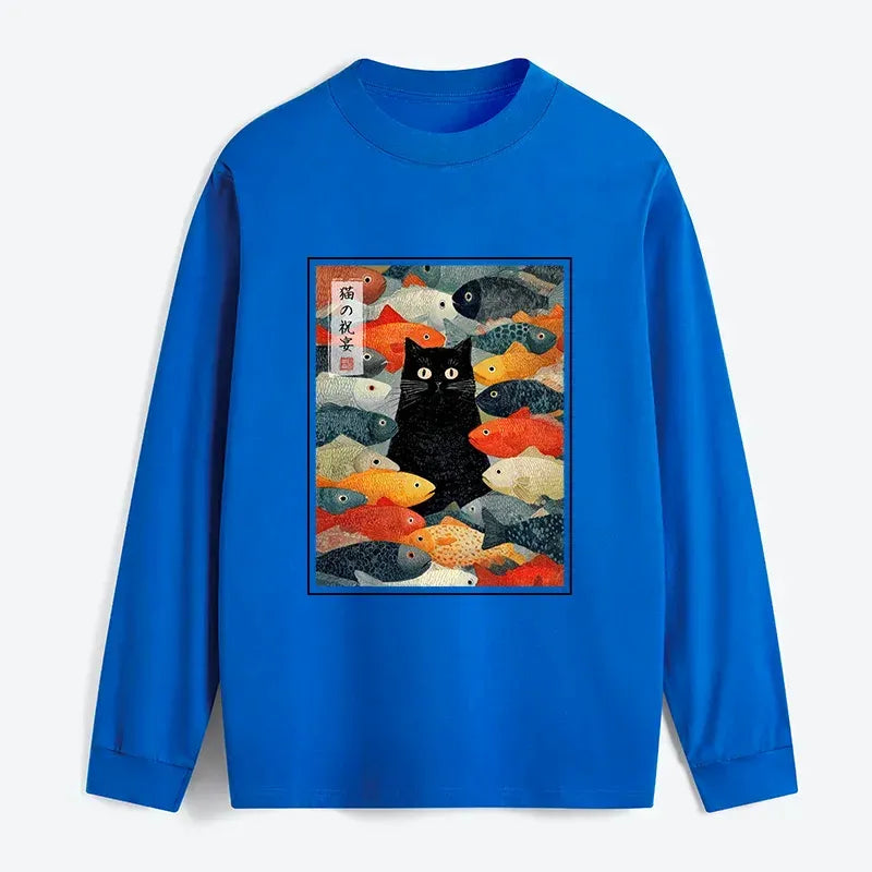 Unisex cotton long sleeve with Japanese art