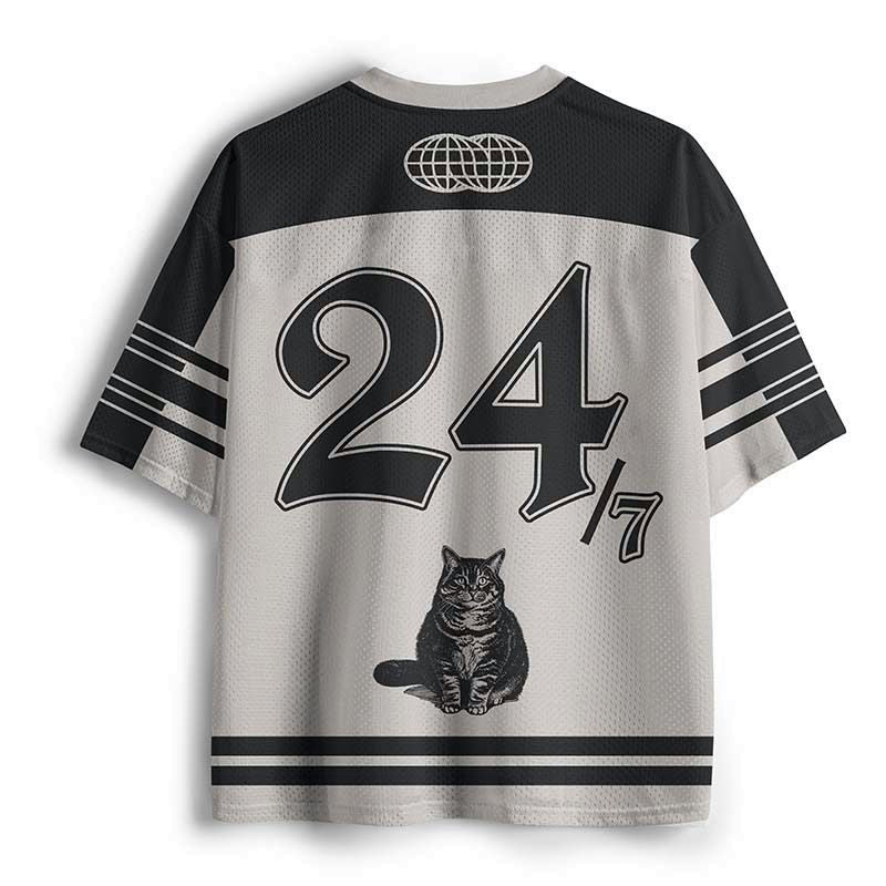 Kyoto-Lion Overweight Cat And Its Doting Owner Mesh Jersey