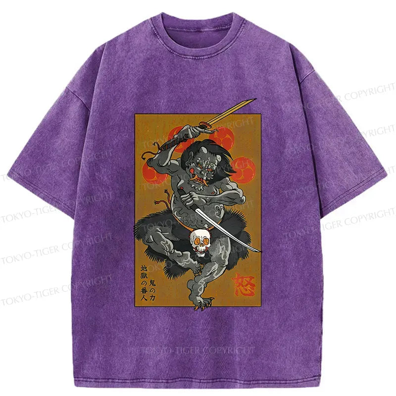 Japanese Yokai Ghost Washed T-Shirt