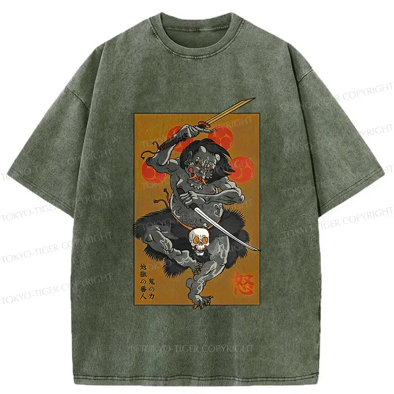 Japanese Yokai Ghost Washed T-Shirt