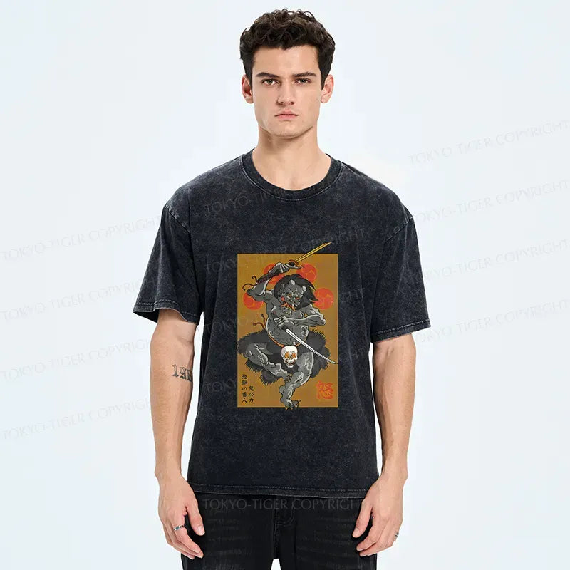 Japanese Yokai Ghost Washed T-Shirt