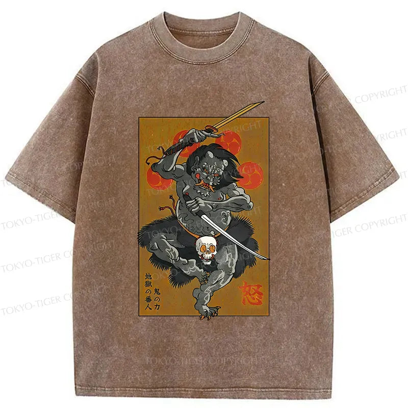 Japanese Yokai Ghost Washed T-Shirt