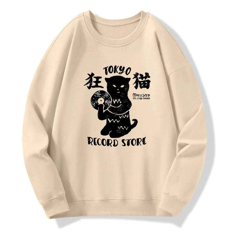 Kyoto-Lion Tokyo Record Store Cat CD Sweatshirt