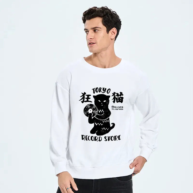 Kyoto-Lion Tokyo Record Store Cat CD Sweatshirt