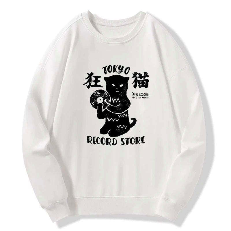 Kyoto-Lion Tokyo Record Store Cat CD Sweatshirt