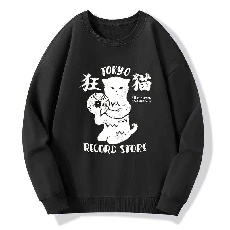 Kyoto-Lion Tokyo Record Store Cat CD Sweatshirt