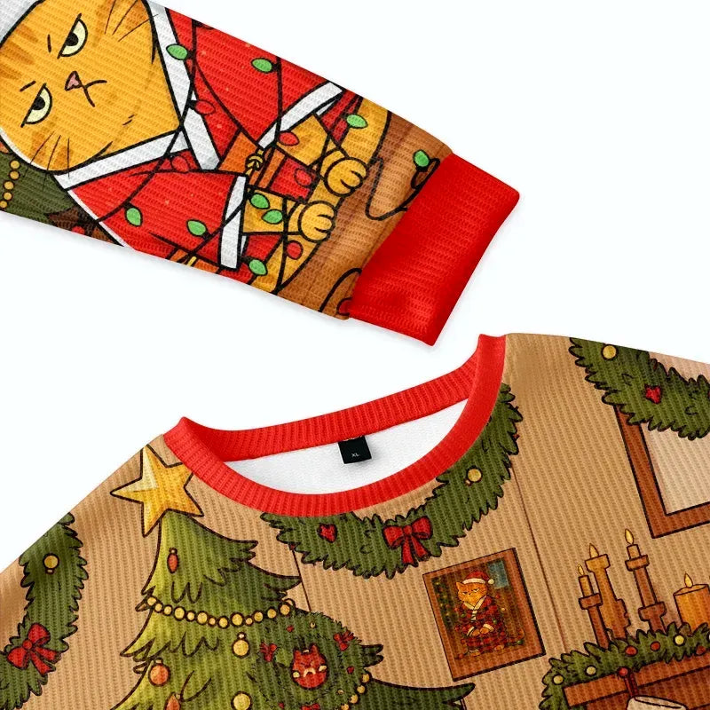 funny fat cat christmas sweatshirt gift idea