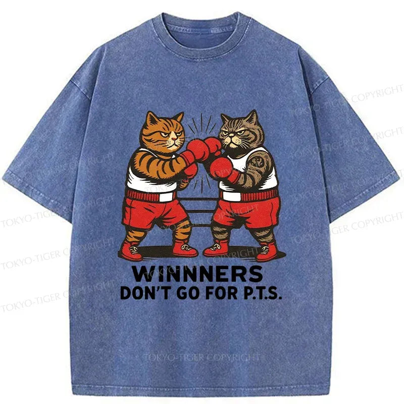 Kyoto-Lion Fighting Cats Washed T-Shirt