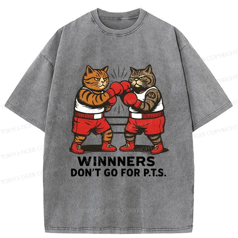 Kyoto-Lion Fighting Cats Washed T-Shirt