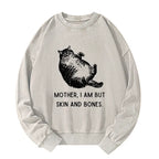 Washed Japanese Cat Sweatshirt Free Shipping