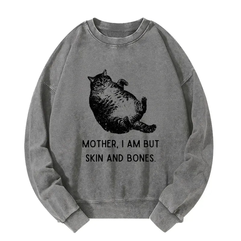 Washed Japanese Cat Sweatshirt Free Shipping