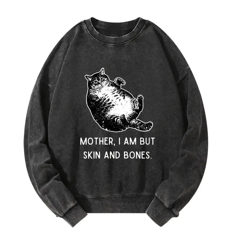 Washed Japanese Cat Sweatshirt Free Shipping