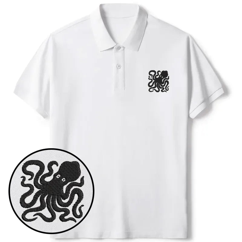 Japanese Tako Embroidered Polo Shirt