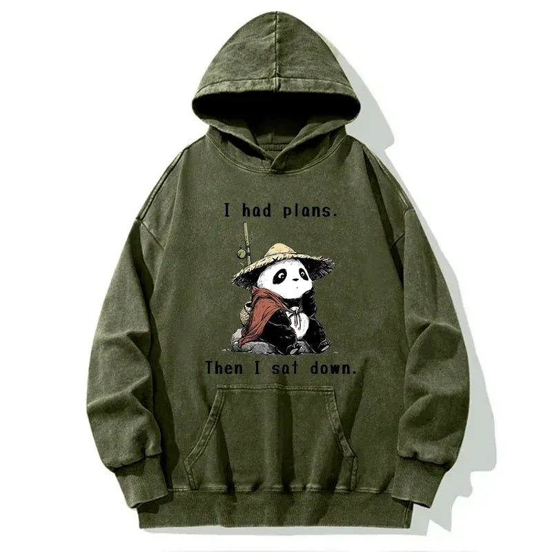 washed panda hoodie for daily wear