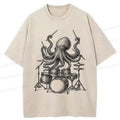 Kyoto-Lion Octopus Drummer Washed T-Shirt