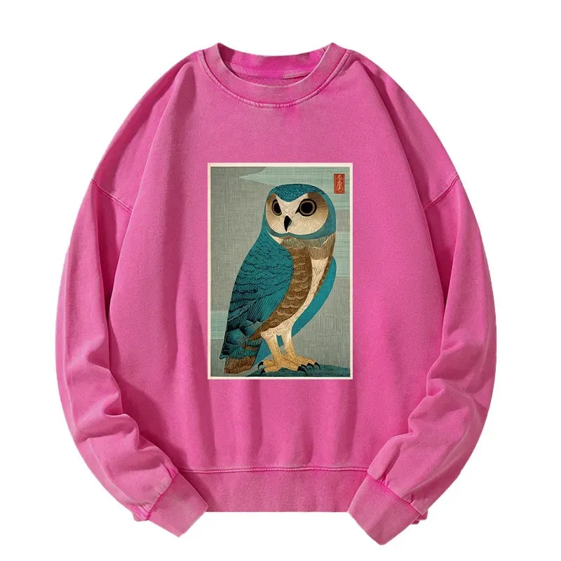 japanese woodblock art washed sweatshirt