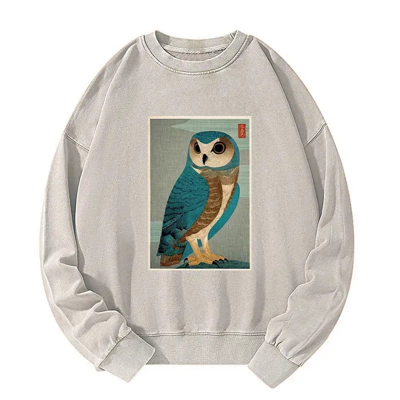 japanese woodblock art washed sweatshirt