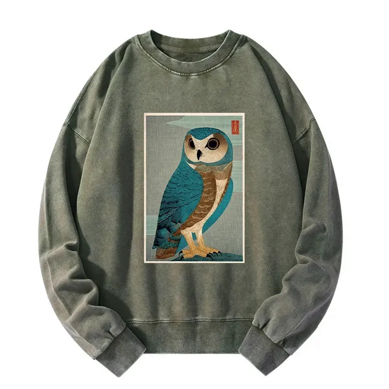 japanese woodblock art washed sweatshirt
