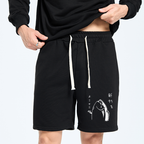 Japanese fish print white shorts for summer