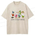 Funny Geese Surfing Retro T-Shirt