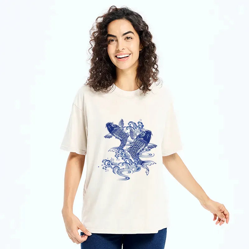 Unisex Vintage Koi T-Shirt Best Seller