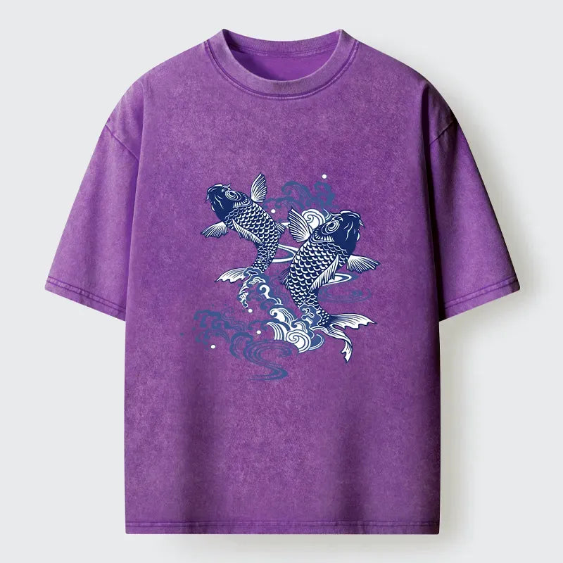 Japanese Koi Fish Washed T-Shirt