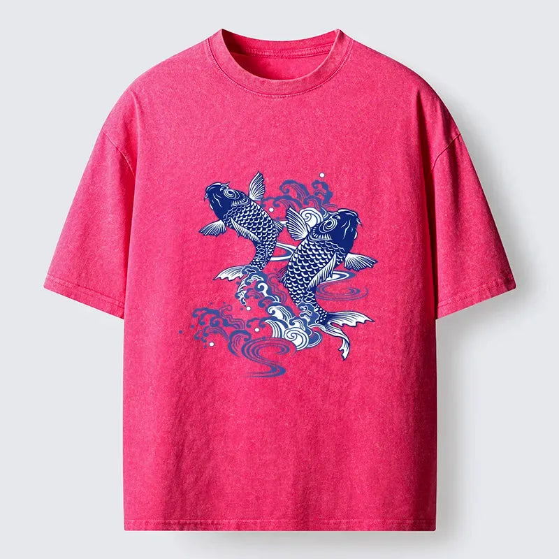 Japanese Koi Fish Washed T-Shirt