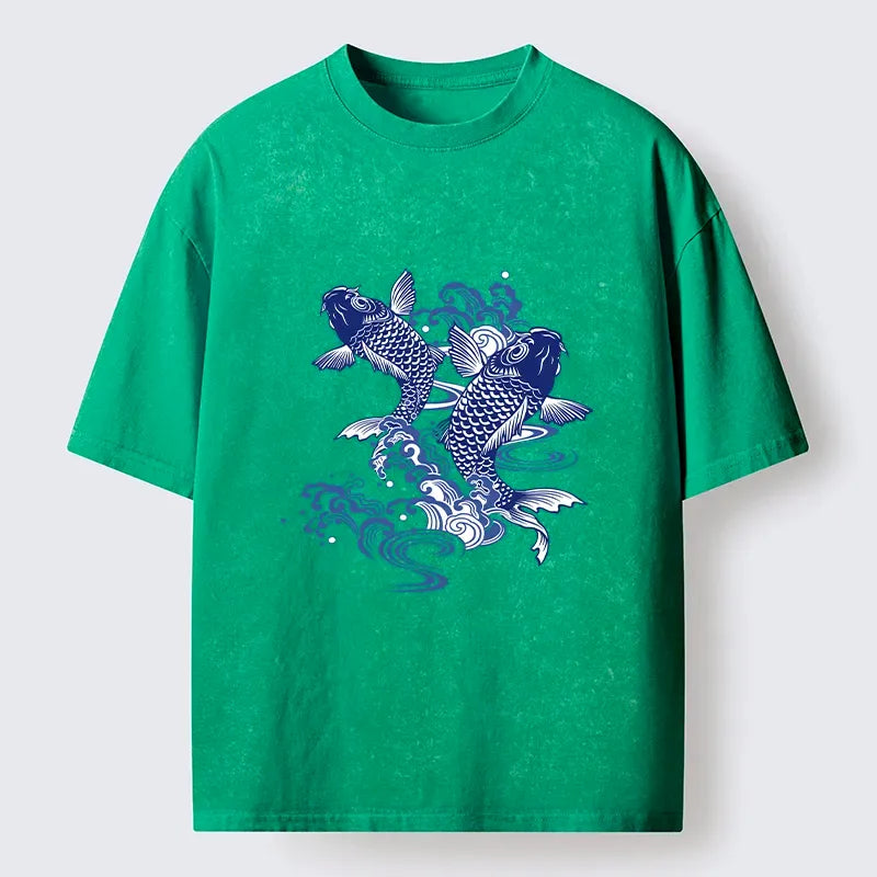 Japanese Koi Fish Washed T-Shirt
