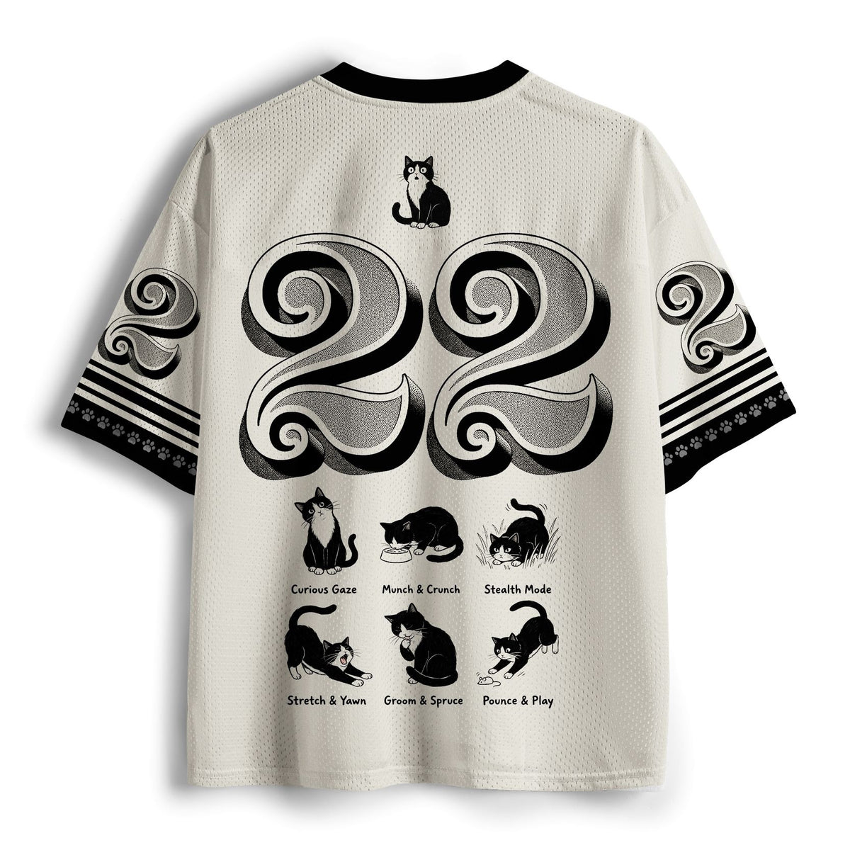 Kyoto-Lion Cute Lazy Cat Funny Meme Mesh Jersey