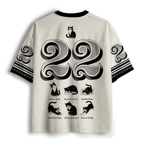 Kyoto-Lion Cute Lazy Cat Funny Meme Mesh Jersey