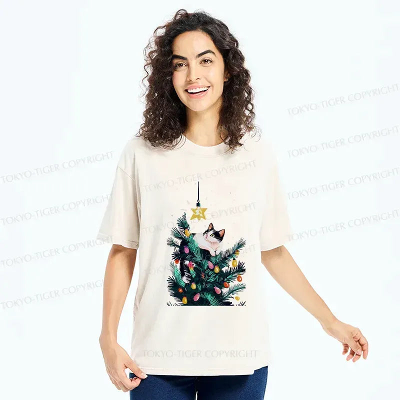 washed japan cat tee for summer vacation
