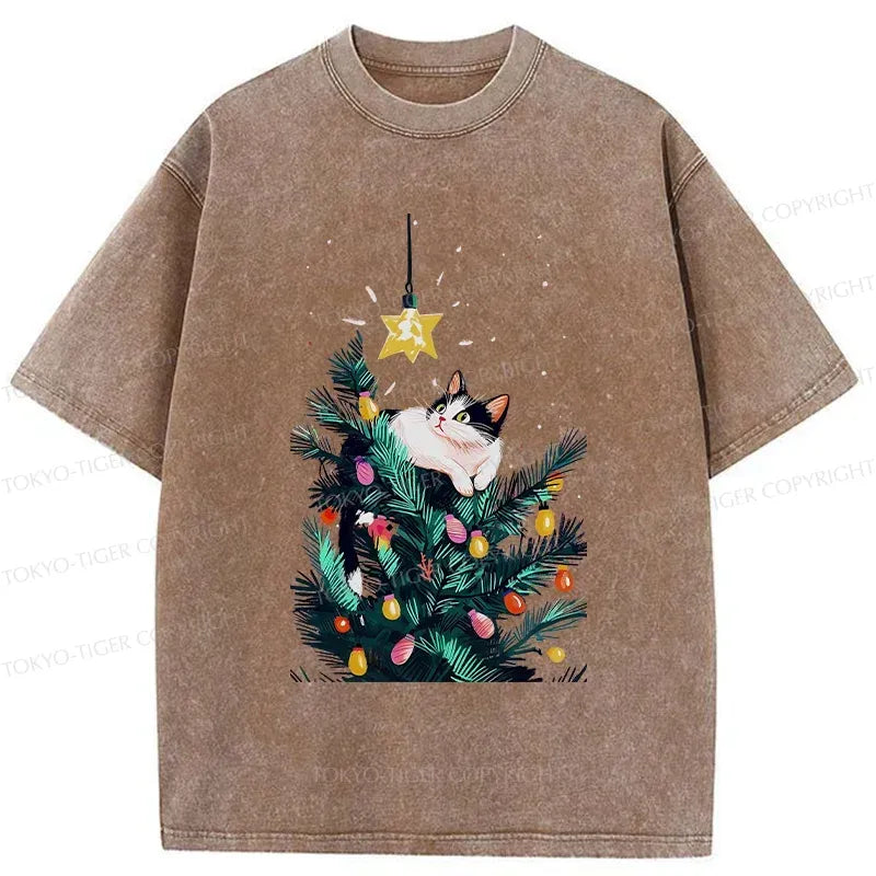 washed japan cat tee for summer vacation