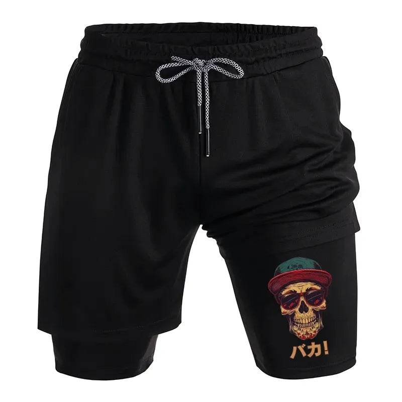 Kyoto-Lion Fashion Skull Japanese Training Shorts