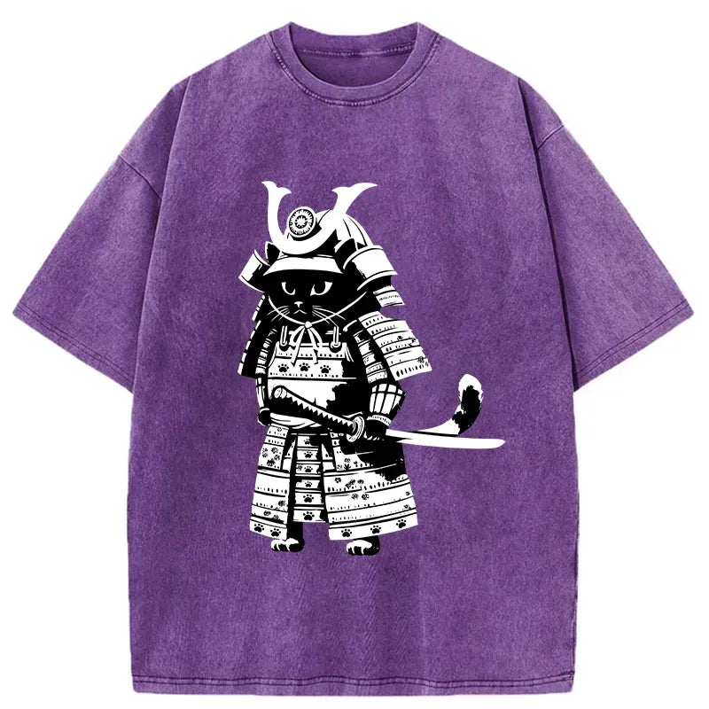 Vintage Ukiyo-e Black Cat Tee for Summer