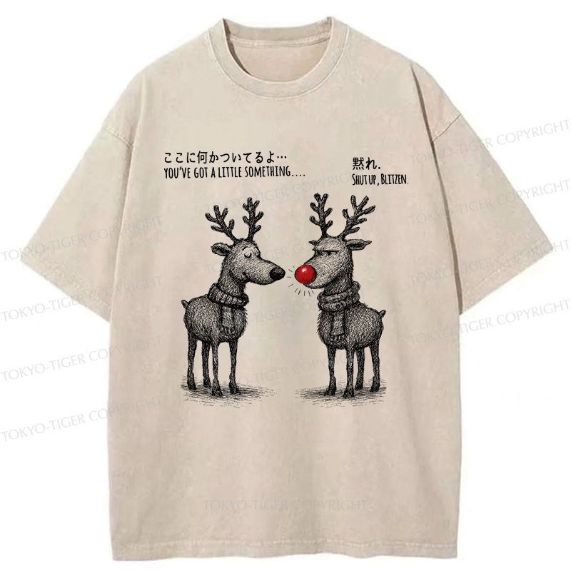 Kyoto-Lion A Reindeer¡¯s Take on Rudolph¡¯s Glow Washed T-Shirt