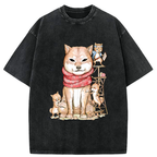 Kyoto-Lion Japanese Akita Dog Washed T-Shirt