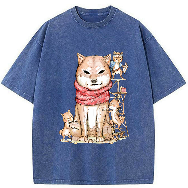 Vintage Japanese Akita Dog Streetwear T-Shirt