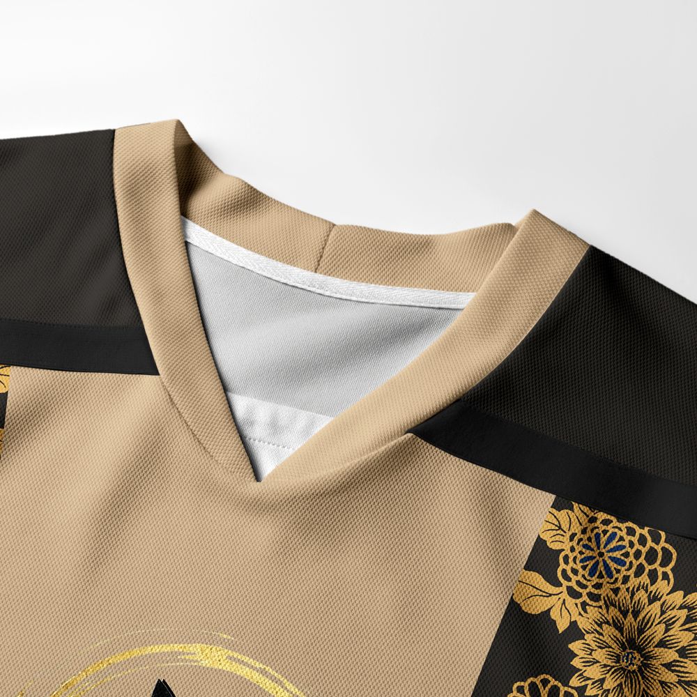 Kyoto-Lion Samurai Black Cat Long-Sleeve Hockey Jersey