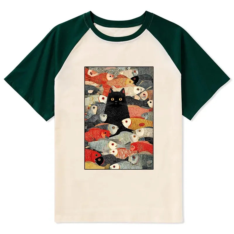 Kyoto Lion Cats Fish Shirt On Sale