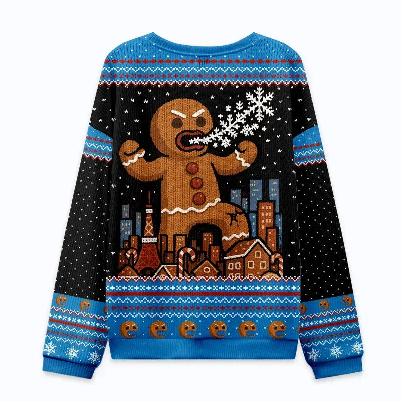Kyoto-Lion Gingerbread Monster Christmas Ugly Sweatshirt