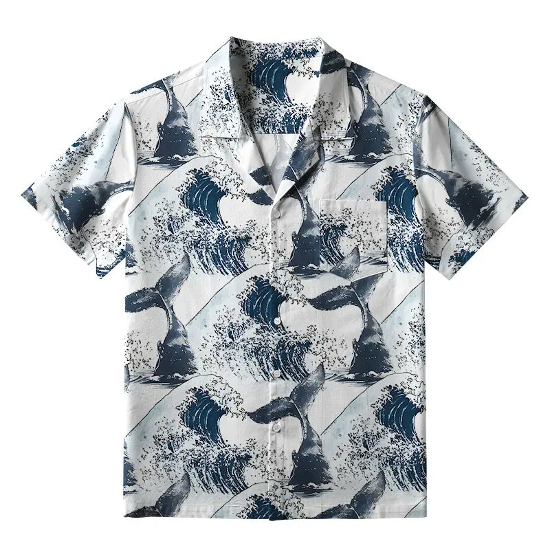 Traditional Ukiyo-e Hawaiian Shirt for Summer