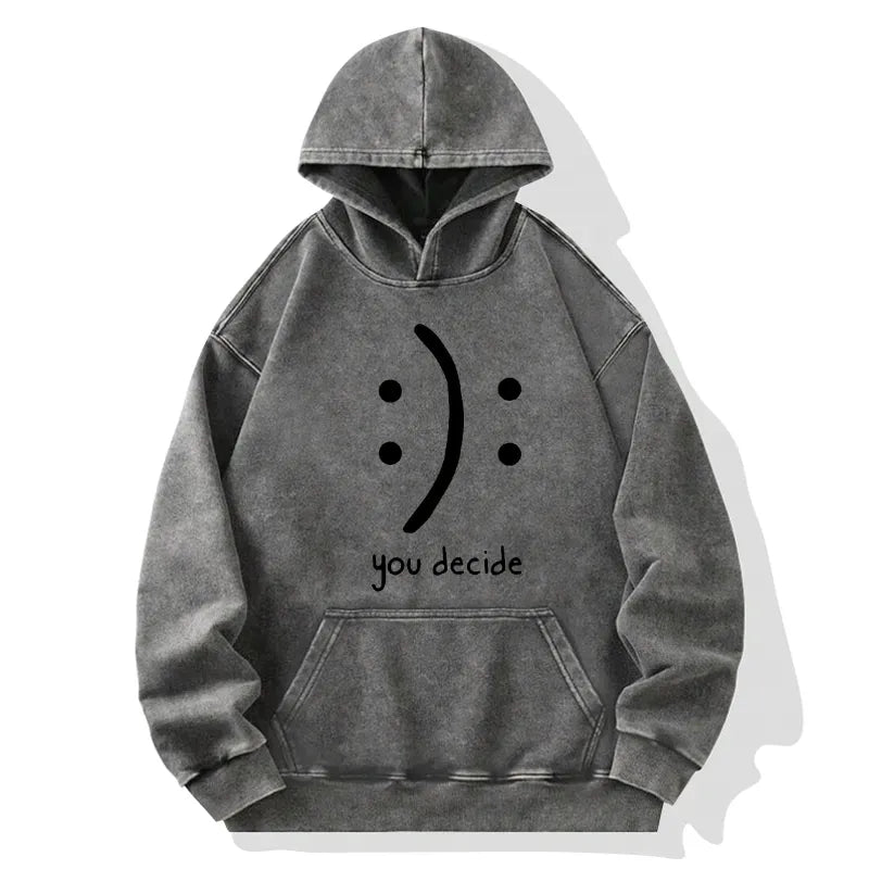 Kyoto-Lion Laugh Or Sad Washed Hoodie