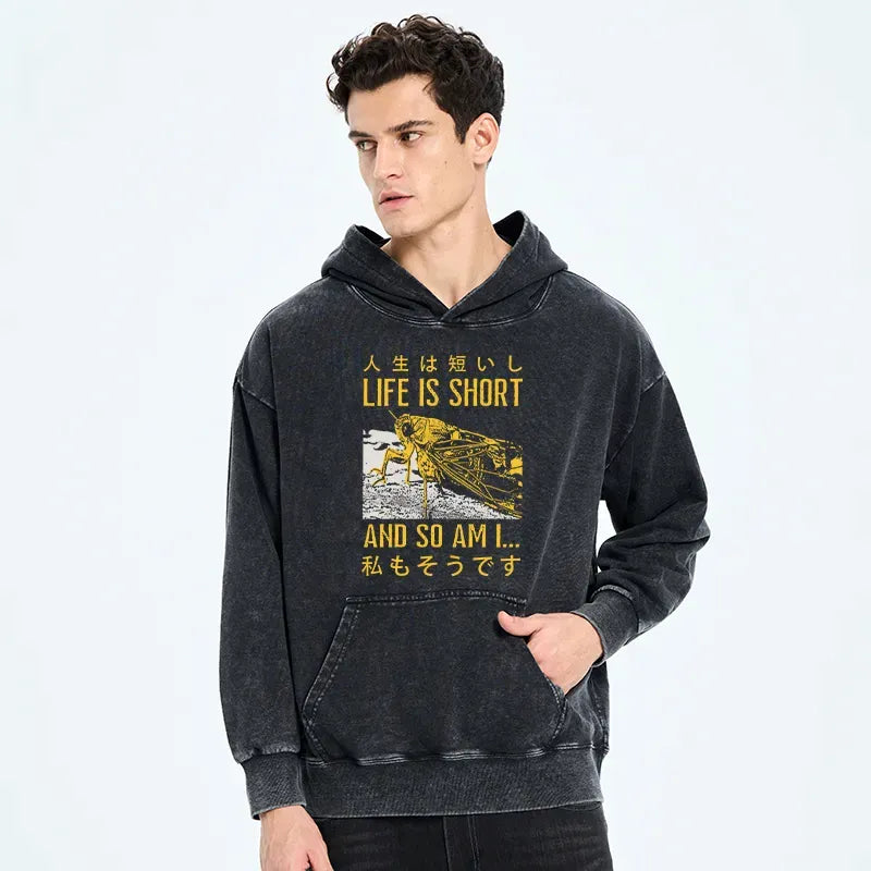 Japanese vintage washed hoodie for daily wear