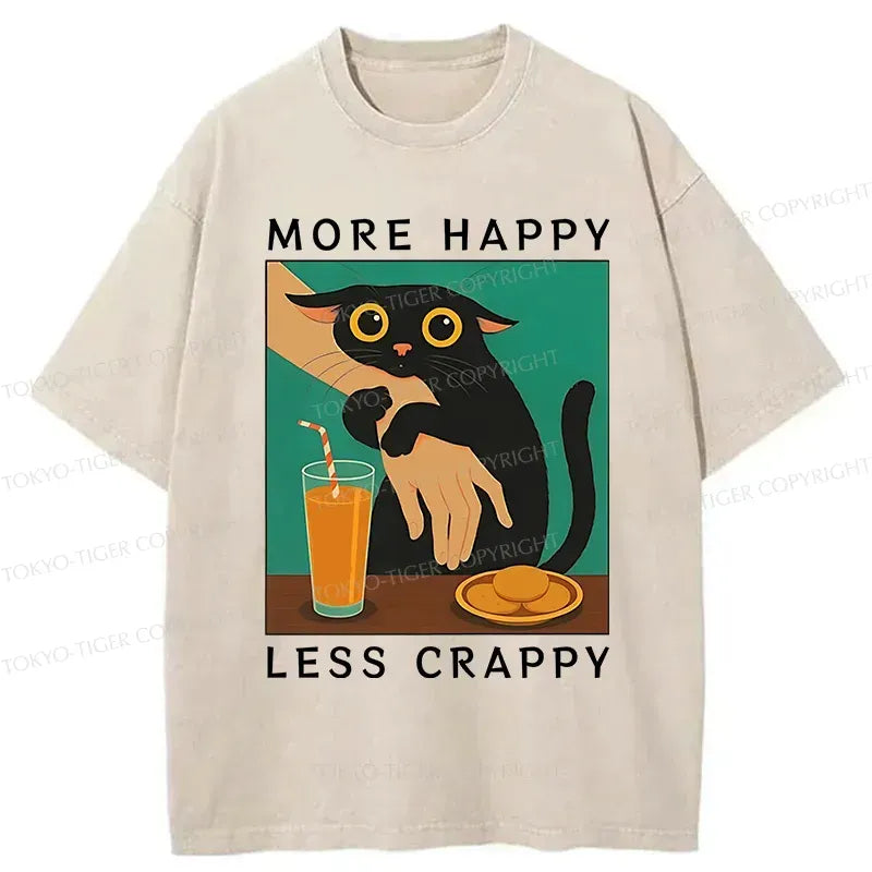 Cozy Washed Cat T-Shirt as a Gift for Cat Lovers