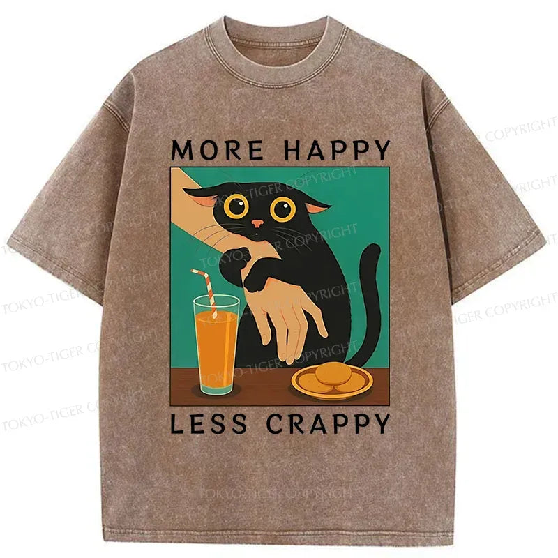 Cozy Washed Cat T-Shirt as a Gift for Cat Lovers
