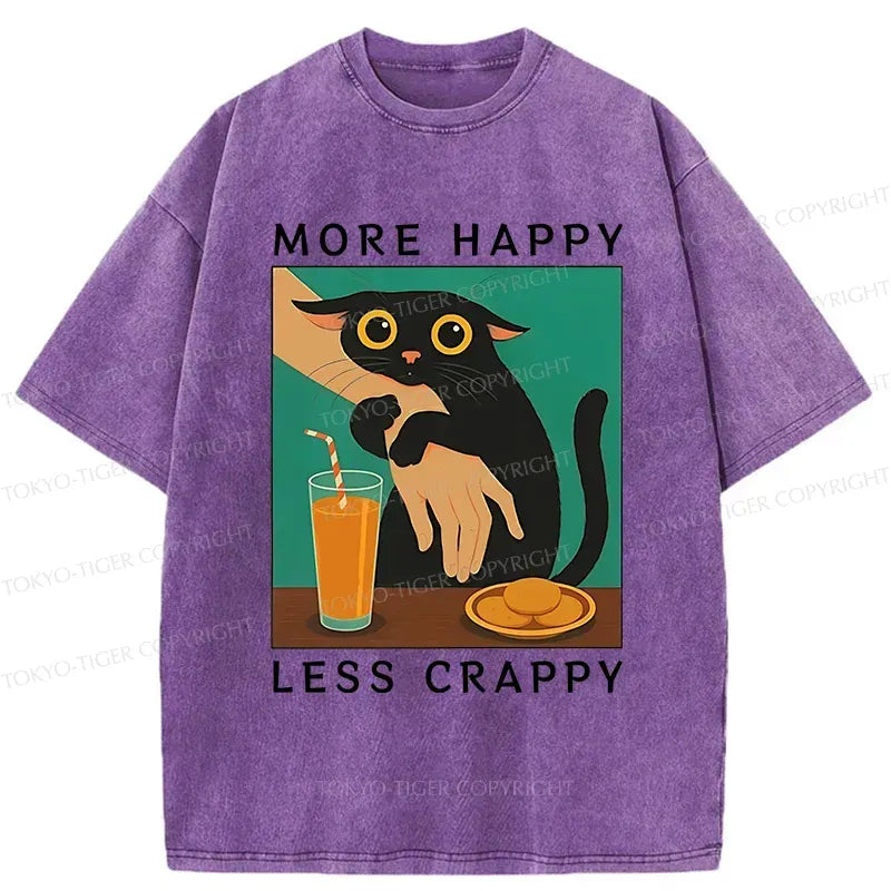 Kyoto-Lion Cat Hugging Person Washed T-Shirt for Daily Wear